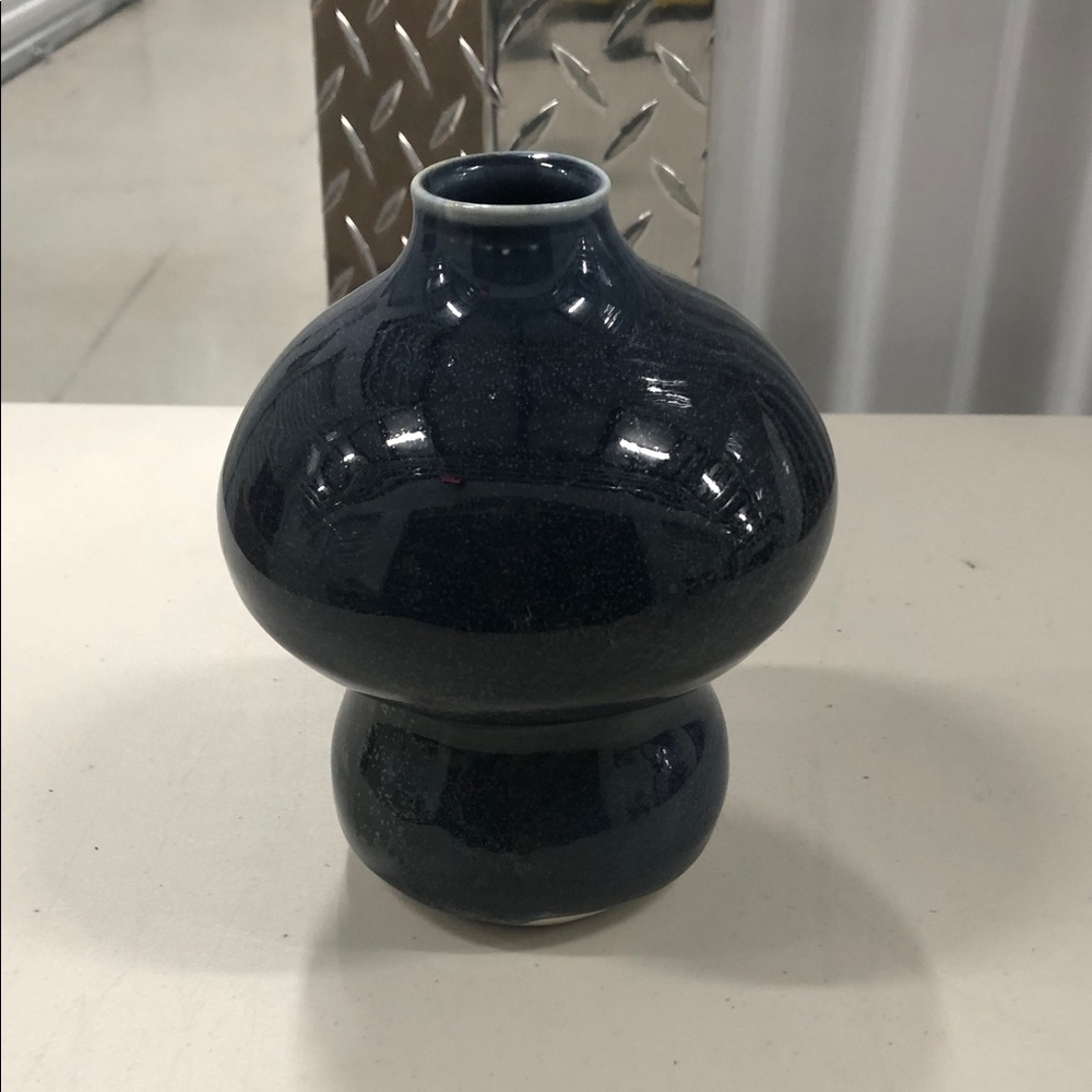 Dark Blue Glazed Decorative Ceramic Vase